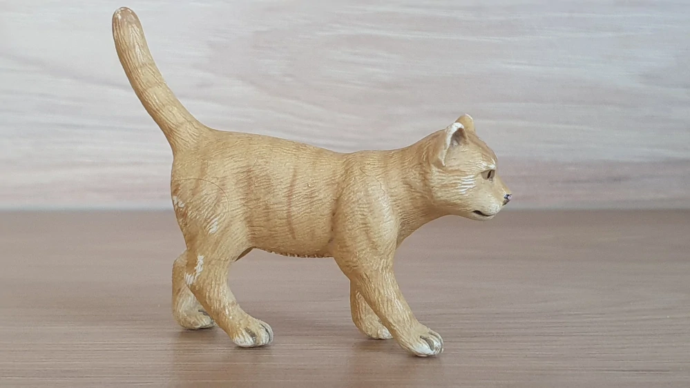kočka flekatá, lízající packu 13675, model 2010